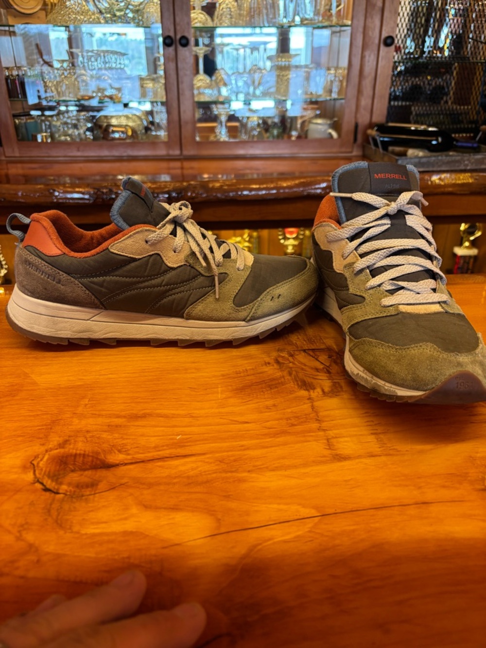 Merrell Alpine Men's Olive Green and Rust Trail Sneakers